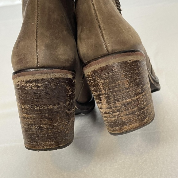 Harley-Davidson Boots Womens 9 Brown Leather Ankle Moto Chunky Heel Double Zip - Picture 12 of 16